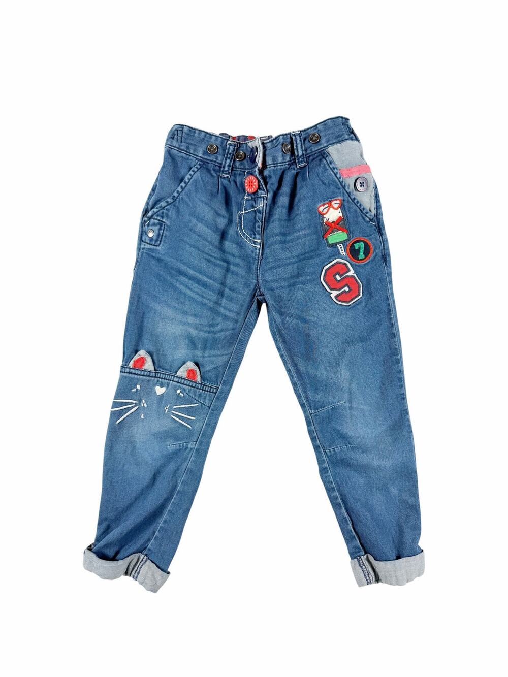 Next Bunny Patch Embroidered Chambray Pants Size 3–4 Years